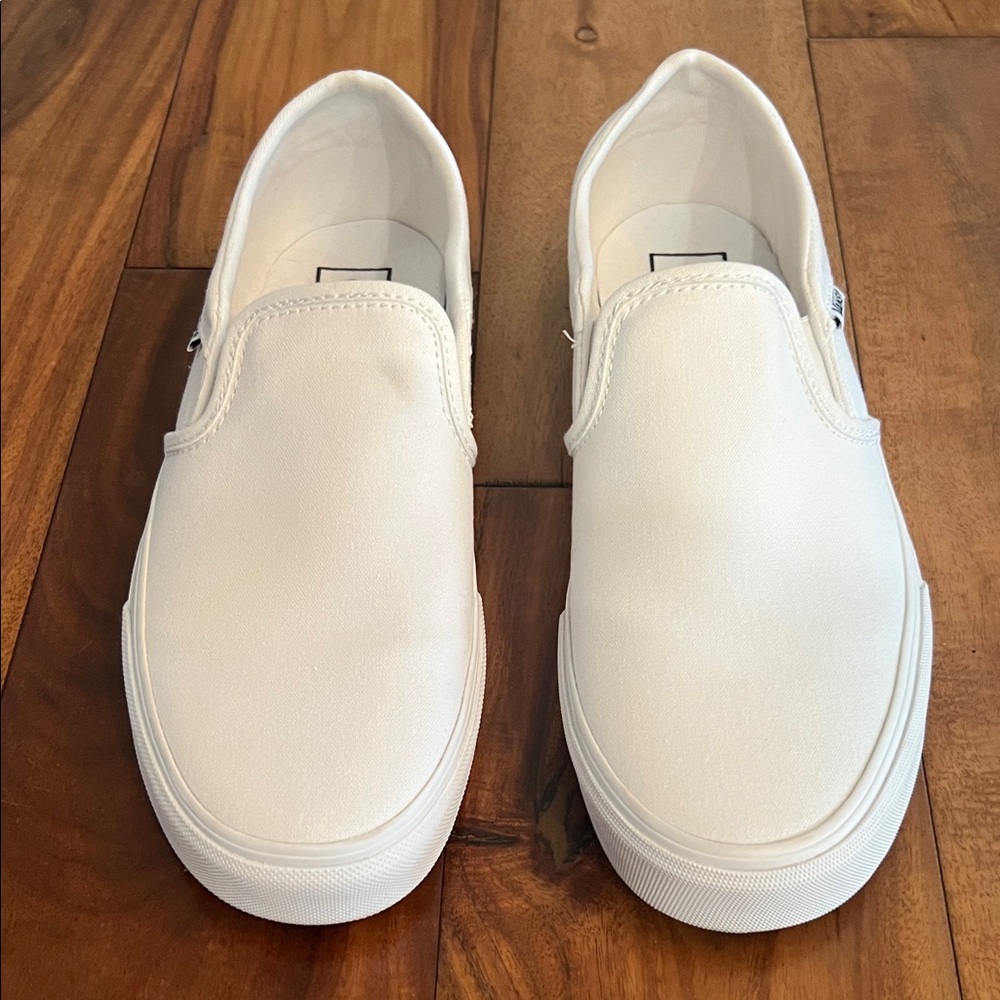 Vans White Slip-On Sneakers